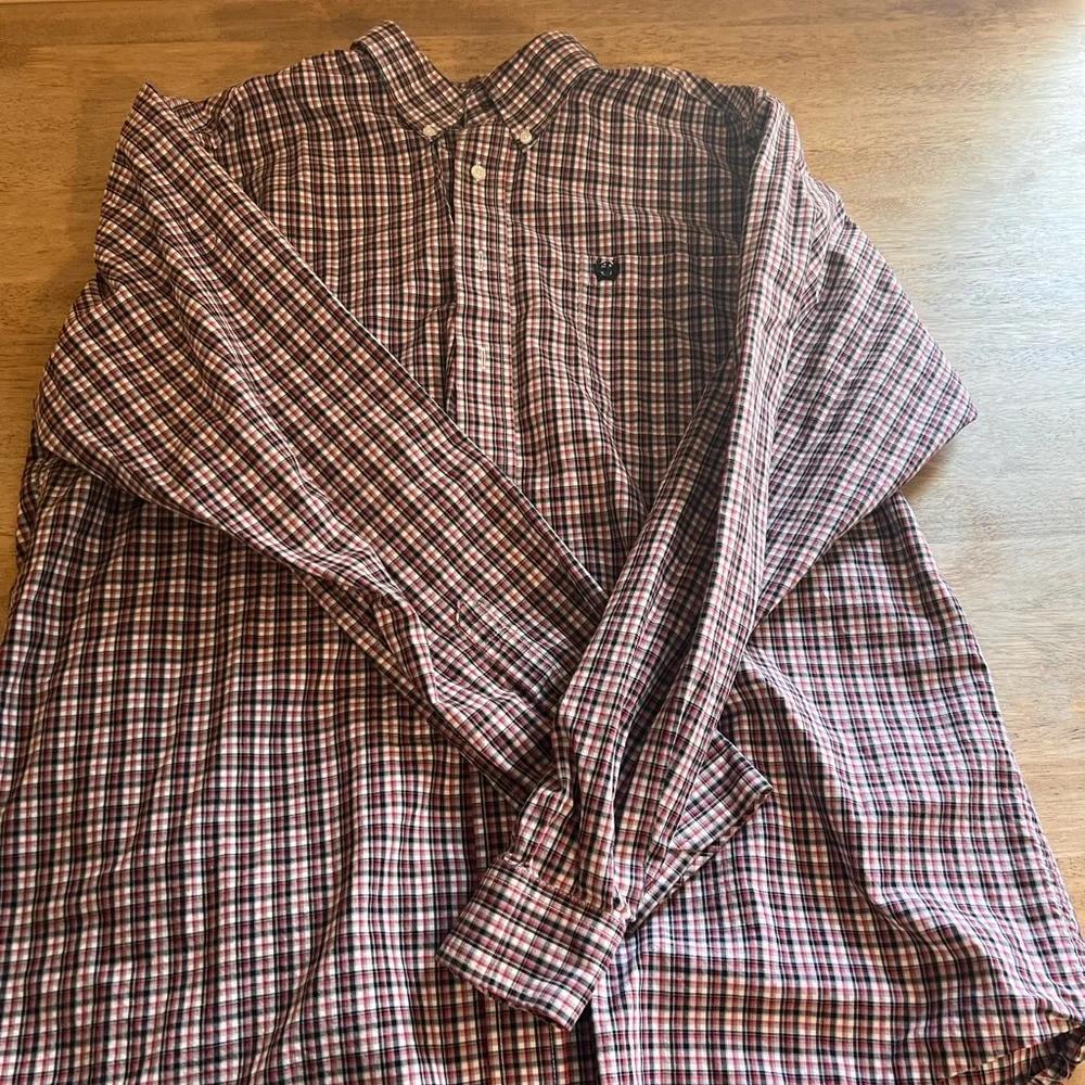 Cinch Button Down Western Shirt Men's L Red/black Plaid Cowboy Rodeo - Picture 2 of 4